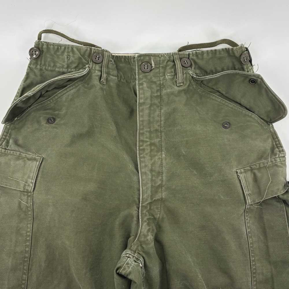 Vintage US Army M-1951 Field Trousers Shell Military Pants OD Green Small Long